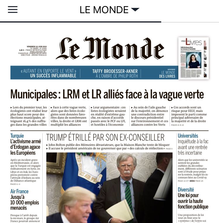 Avant il y avait le front républicain, désormais LREM a inventé le front du déclin : des alliances d’appareils qui ont pour seul but de sauver les postes de vieux politiciens et faire barrage aux écolos. Nous les Ecologistes voulons sauver nos villes, nos poumons et le climat.