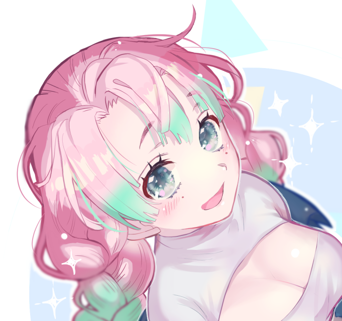甘露寺蜜璃 みつりちゃん描きました 胸のところが開いた服 を着てほしい気持ちで描いた 戸葉のイラスト