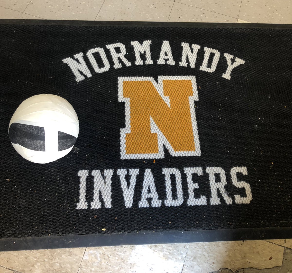 Jake was a regular in my office during his time at Normandy. He started this tape ball out of scraps. He would sit on my tables, talking about life and adding to the ball. He helped teach me how to be the person my athletes needed. I would not be the AT I am now without him.