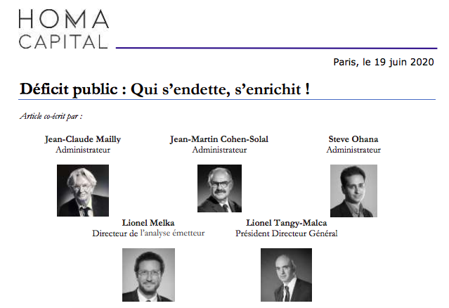📢[Tribune] - Retrouvez sur notre blog la nouvelle tribune de la direction et des administrateurs de la société de gestion <a href="/capital_homa/">HomaCapital</a> : "Déficit public : qui s’endette s’enrichit !" ➡️ bit.ly/3hRWgxQ #Economie #Dette #Finance #Budget #COVID19