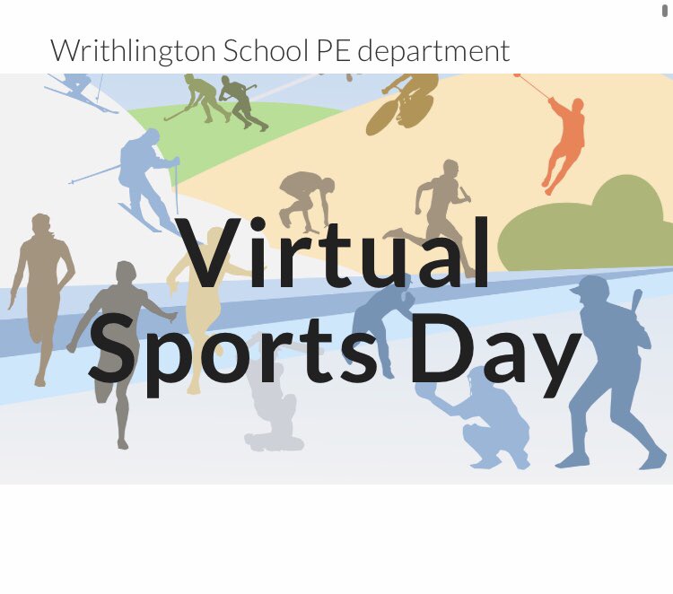 WrithlingtonPE's tweet photo. VIRTUAL SPORTS DAY 2020.
⚽️🎾🏓🏀🏈🥎🥏
WE ARE LIVE! 
Find the link via your emails and google classrooms. Get involved, record your times and good luck! https://t.co/NcpRCUiY3g