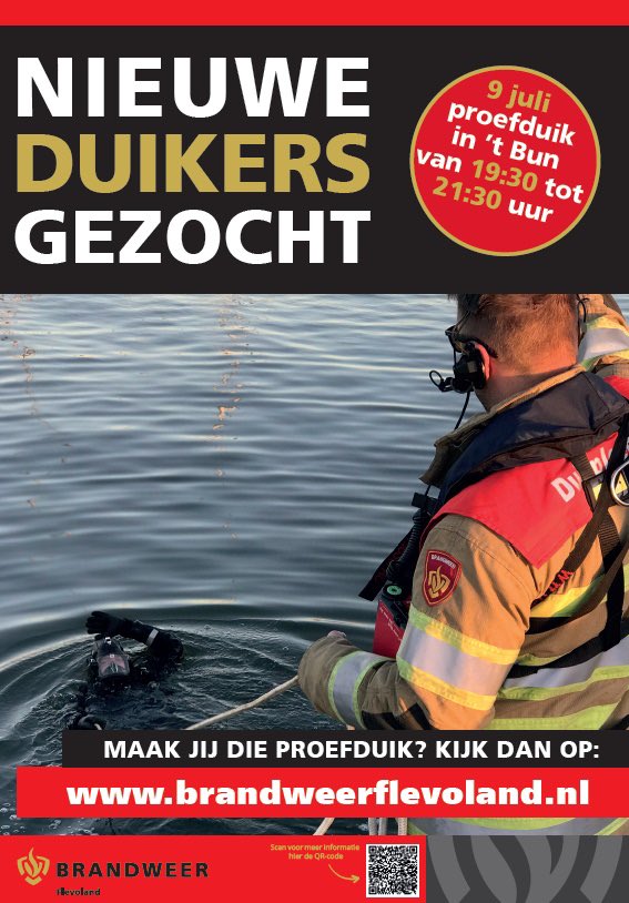 brandweerflevo's tweet photo. Urk zoekt brandweerduikers.
Kom op 9 juli naar het zwembad ’t Bun en ervaar hoe het is om duiker te zijn. Van 19:30 tot 21:30 uur ben je van harte welkom. Kijk voor meer informatie op onze website. https://t.co/DYErVXOSUn https://t.co/IXwwBZdwAI