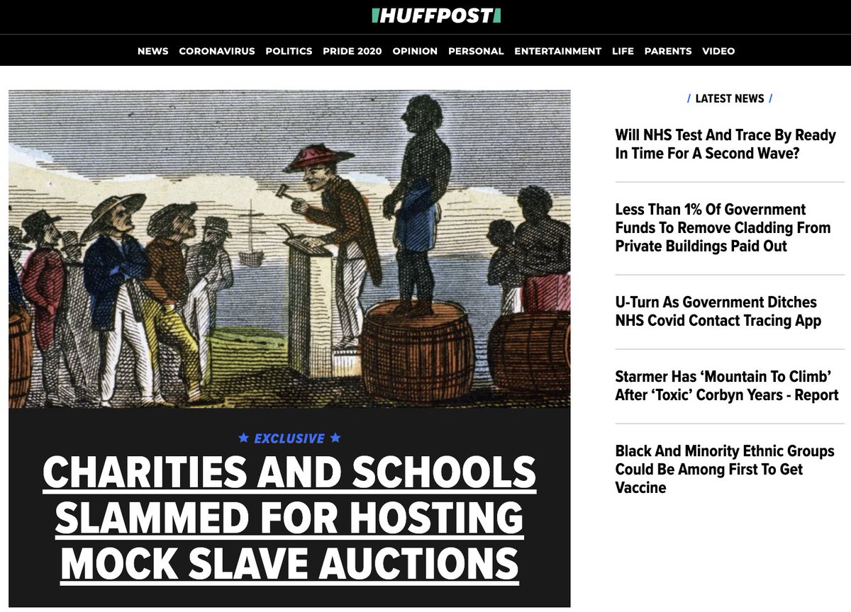 EXCL: Dozens of UK organisations have endorsed mock slave auctions for “depraved” entertainment purposes. "These are a re-enactment of the most evil part of British history" and "shouldn’t be revered,"  @NoSlaveAuctions told me. Now leading on  @HuffPostUK:  http://huffp.st/O3vFodL 