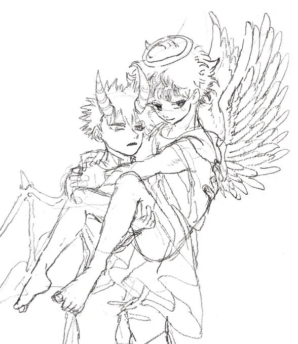 最近全然デジタル描けてないから授業中の落書き(真剣)でも見てください、、 