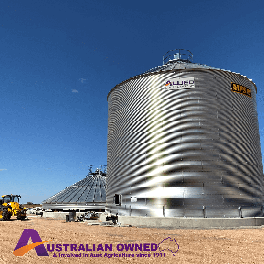 AlliedGrain's tweet photo. For over 25 years, Allied Grain Systems has delivered excellence in the design, installation and construction processes of grain storage and handling products for Australian growers 🌾
#AlliedGrainSystems #GrainStorageSolutions #AustralianOwned #NumberOneChoice https://t.co/K4Wb1KxGz7
