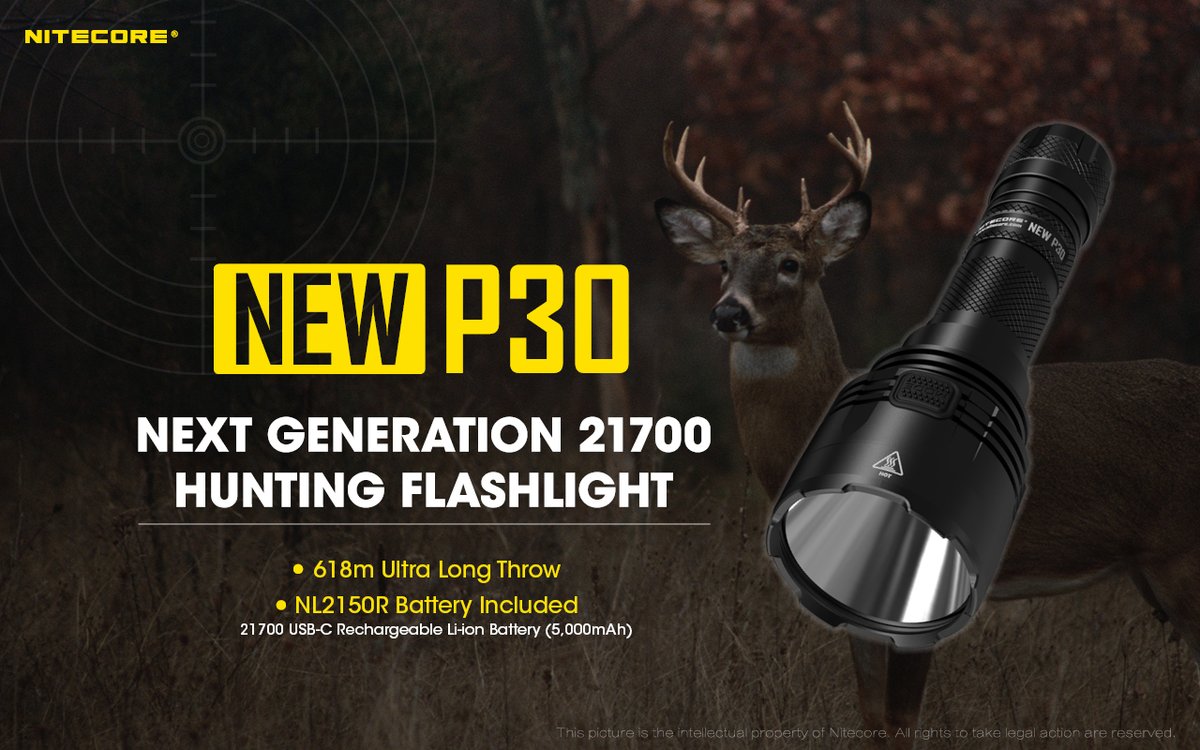 HNitecore's tweet photo. Find your way to the ideal position before sunset or spot the target more efficiently while night hunting❓❓ NEW P30 will be the light that you never miss. 🔥

NEW P30 delivers the 618 meters beam distance and a durable run time of 950 hours.💥

NEW P30:https://t.co/NDFpQ2UcV1 https://t.co/ItFAnLyG34
