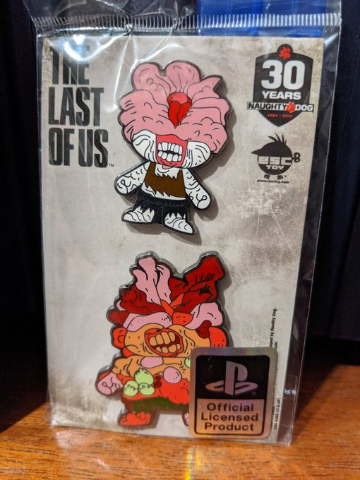 The only merch I could find of Bloater! A pin set from the 30 year @NaughtyDog anniversary!