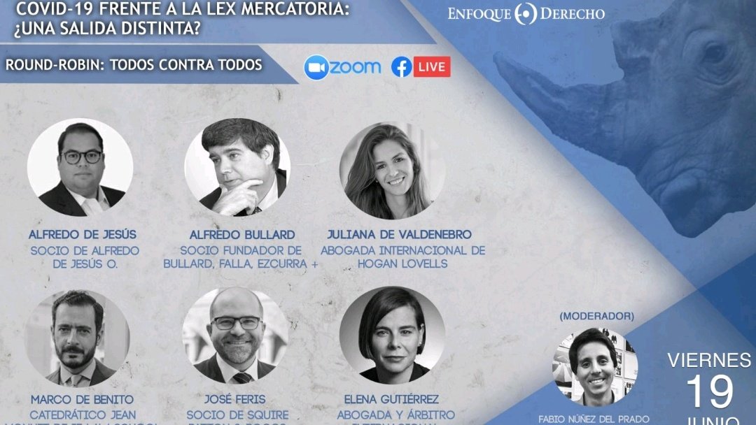 AW Board Member Elena Gutiérrez and AW member Juliana de Valdenebro will speak 19 June at the Webinar Covid19 frente a la Lex Mercatoria ¿una salida distinta?
us02web.zoom.us/webinar/regist…
<a href="/themisderecho/">THĒMIS</a> <a href="/EnfoqueDerecho/">Enfoque Derecho</a> 
<a href="/in_wwa/">WWA - WOMEN WAY IN ARBITRATION LATAM</a> <a href="/ArbitralEGG/">Elena Gutierrez</a> <a href="/HoganLovells/">Hogan Lovells</a> <a href="/AlfredoBullard/">Alfredo Bullard</a> <a href="/feris_jose/">José Feris</a>