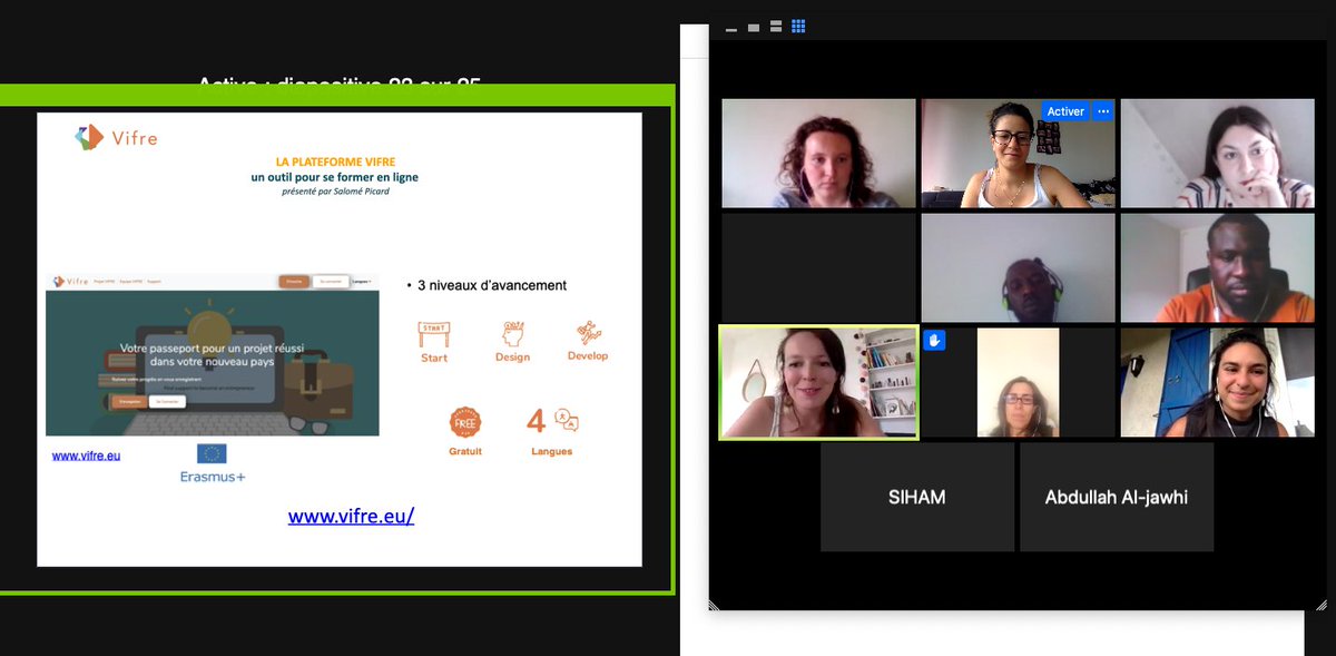 VIFRE_platform's tweet photo. We introduced @VIFRE_platform in an online pre-incubation program workshop hosted by @SINGA_FRANCE.

#refugeeEntrepreneurs #embracingnewcomers #Entrepreneur 

@EUErasmusPlus @IrishRefugeeCo @Psbeduparis @Euroquality_EU @DBScollege 

@VIFRE_platform coming soon, stay tuned 🏳️ https://t.co/nosYUHPRjJ