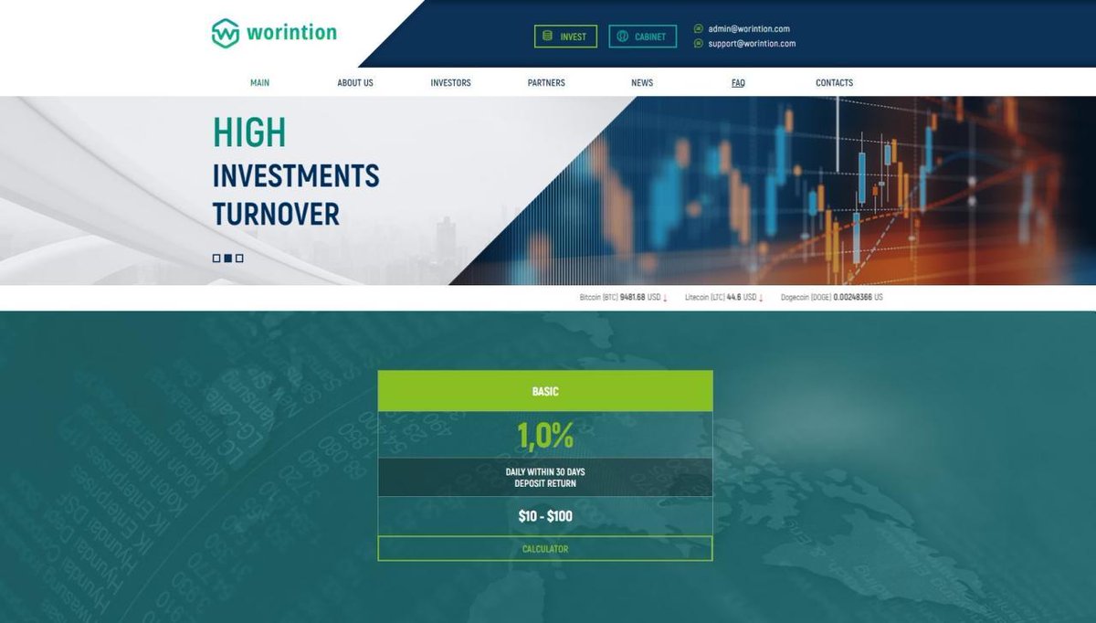 RealMonitoring's tweet image. 📢 NEW PROJECT - WORINTION
💰😊

🚀 Started April 4, 2020.

Investment plan: 1% daily, for 30 days (deposit at the end)

💰 Refback from monitoring 650%

   Project Details - real-monitoring.com/details/lid/83/
💸 Invest - worintion.com/?user=RealMoni…
Bonus Order a bonus - real-monitoring.com/refback/lid/83/