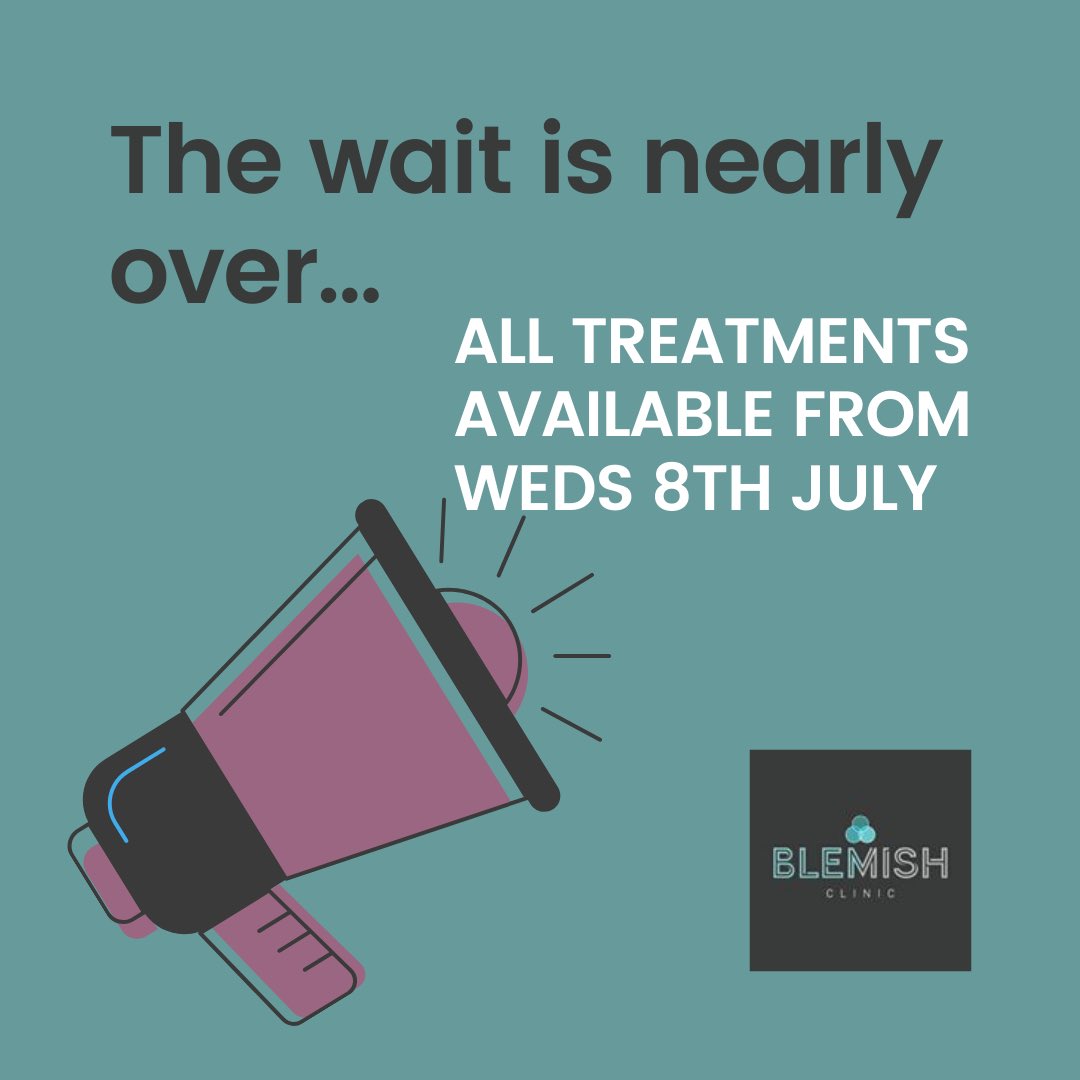 Following the government’s guidance we will be reopening fully on Weds 8th July. You can book now for all treatments, including cosmetic. We will be following strict safety measures to protect everyone visiting the clinic as well as our staff. We can’t wait to see you all soon!