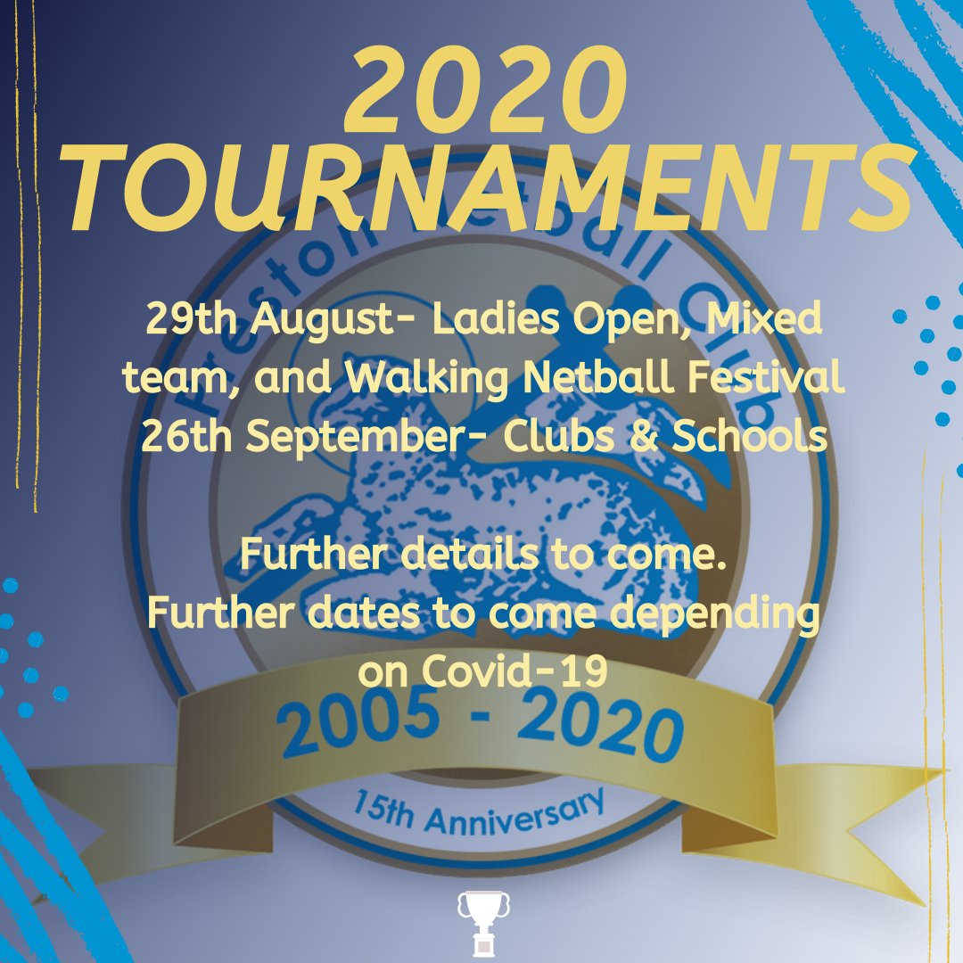 NetballPreston's tweet image. New Tournament dates for your diary 📅
.
.
.
All dates depend on Covid-19. 
Keep an eye out for further details. 
.
.
.
#pnc #pnclockdown #prestonnetballclub #prestonnetball #stayhome #staysafe #stayhomestaysafe #netballers #netballtournaments #netball