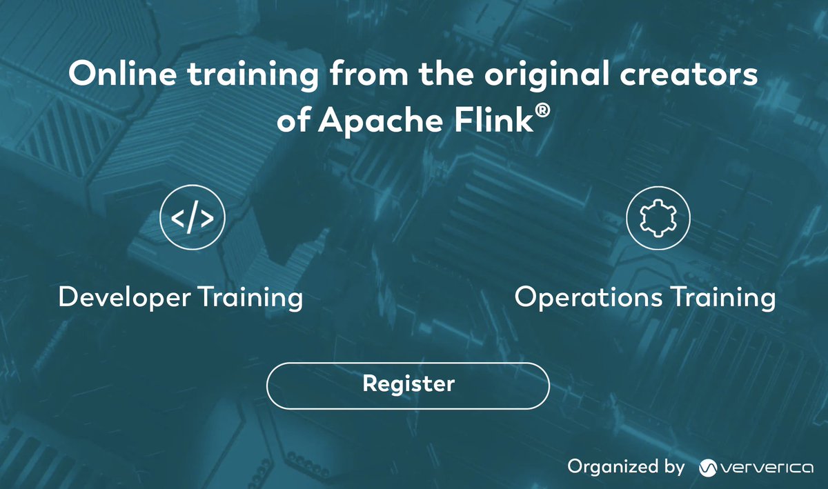 VervericaData's tweet image. Don&apos;t miss the upcoming online public training next week starting Monday, June 22! Join to get a hands-on introduction to @ApacheFlink and learn how to build streaming applications from the experts. bit.ly/2UWQyAN #streamprocessing #devtraining #BigData