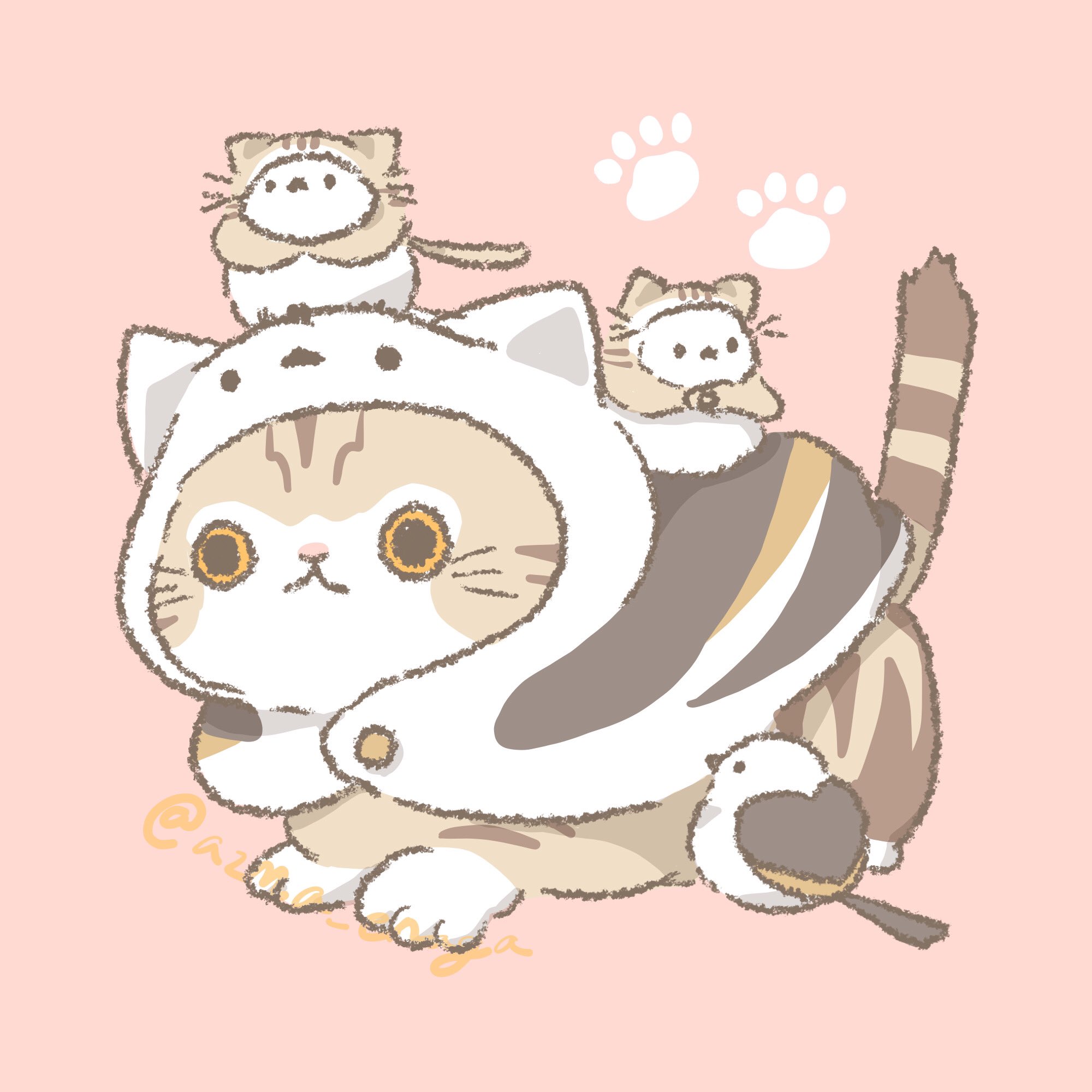 シマエナガ　イラスト画 吾妻まいか on X: 