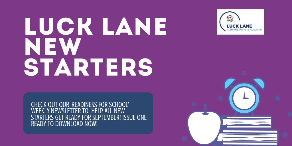 In preparation for all our new Luck Lane starters in September, we've created a handy newsletter with advice, tips and activities to get your little ones school ready!

Each Friday we'll release the next edition!

Download issue one now ➡️bit.ly/2NogsJL