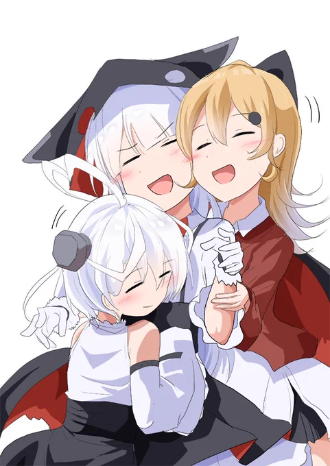 #アズールレーン
#アズレン
テラーとアバークロンビーに進水日を祝ってもらうエレバスたん 