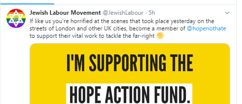 And the Jewish Labour Movement expressed their horror