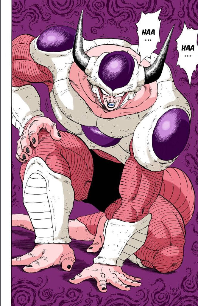 Le concept de transformation de Freezer est différent. Il retient son pouvoir grâce à des formes dégénérescente. Graphiquement elles sont de plus en plus compliqué ... même Krillin s& #39;imaginera sa forme parfaite totalement excentrique...