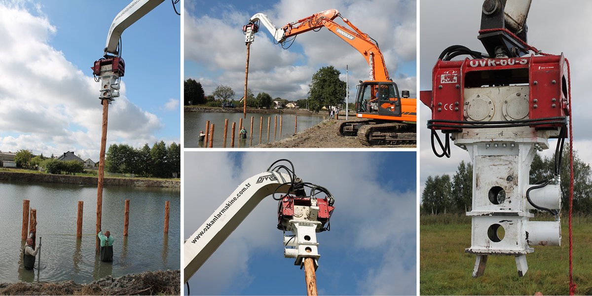 omsvibro's tweet photo. You can see how the Excavator Mounted OVR 60 S Vibro Hammer is driving timber stakes with the ACN Series clamp.

The hydraulic clamp includes a hydraulic cylinder that closes the movable jaw with a compression pressure of up to 320 bar.

#TimberPiles #VibroHammer #PileDriver https://t.co/qRJmg2cTC6