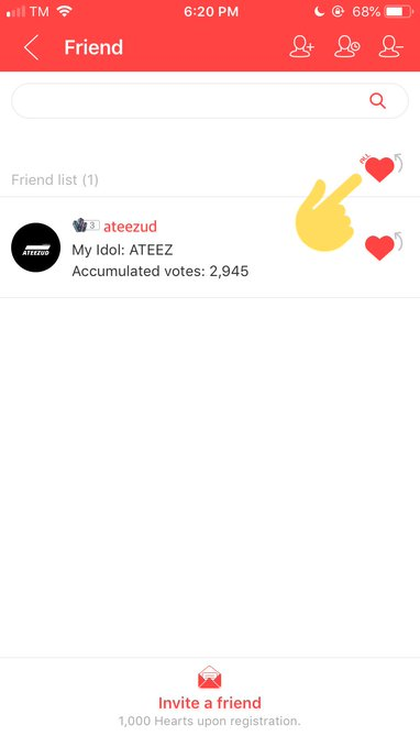 (Daily Heart)Give and receive a heart with a friend• Once every 10 mins, 3 times a day #ATEEZ    #에이티즈    @ATEEZofficial