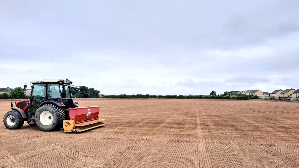Construction of 2 new sand based pitches &amp; training area now complete @RE_HurlingClub Rathdowney GAA Laois, top class facility with primary &amp; secondary drainage installed in construction stage, project design &amp; consultancy by <a href="/SPGRSO/">Sport Ground Solutions</a> SportsGroundSolutions #DARGolfConstruction
