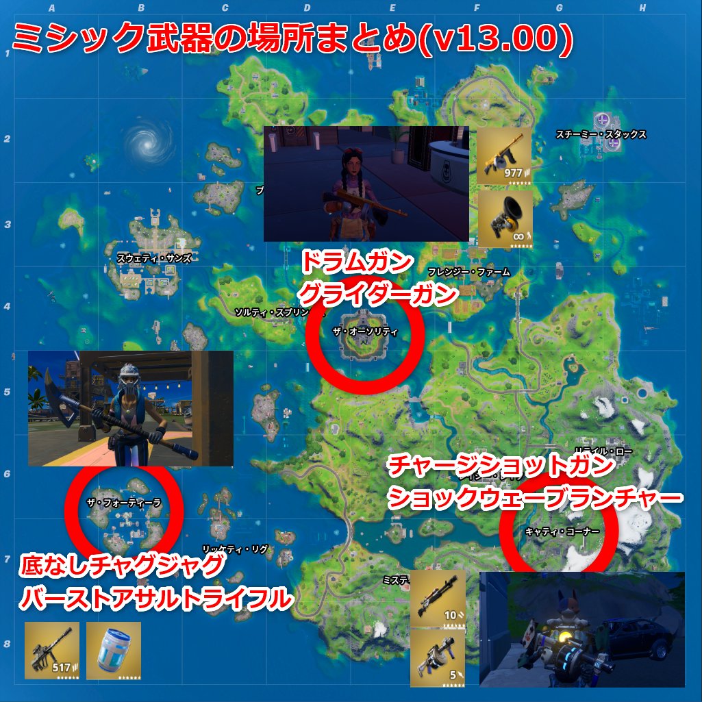 フォートナイト攻略 Gamewith En Twitter C2 シーズン3ミシック武器の場所まとめです 週末から本格的にフォートナイトをプレイする方の参考になれば幸いです Fortnite フォートナイト フォートナイト攻略 Gamewith En Twitter C2 シーズン3ミシック武器の場所まとめです 週末から本格的にフォートナイトをプレイする方の参考になれば幸いです Fortnite フォートナイト