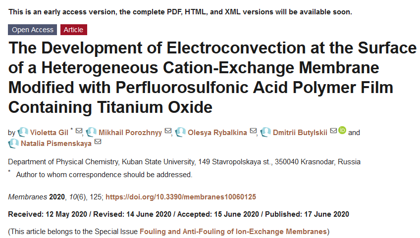 Membranes_MDPI's tweet photo. Check the new publication on "The Development of #Electroconvection at the Surface of a Heterogeneous #CationExchange #Membrane Modified with Perfluorosulfonic Acid Polymer Film Containing Titanium Oxide"
https://t.co/JxoP23T7ti https://t.co/jXwBGbcoHn