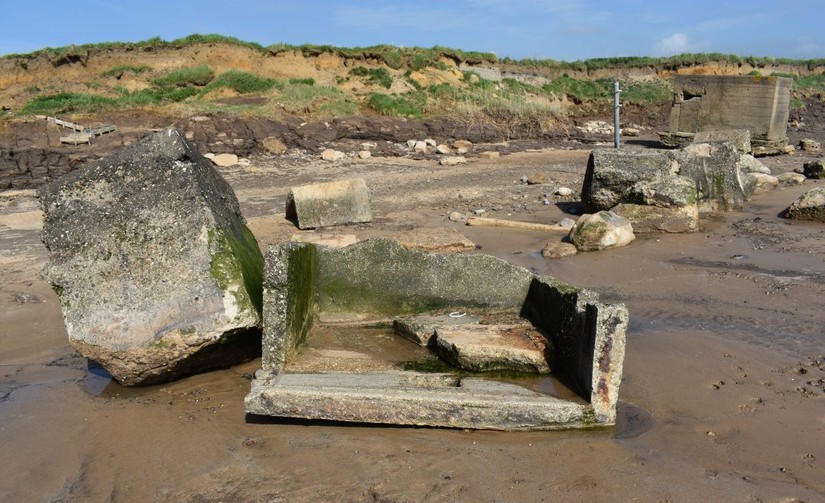 Coastal erosion has taken its toll on many archaeological sites on this stretch of coast. This has also taken its toll on the wartime defences. This is why recording is important before they are lost, otherwise we will lose vital information about them