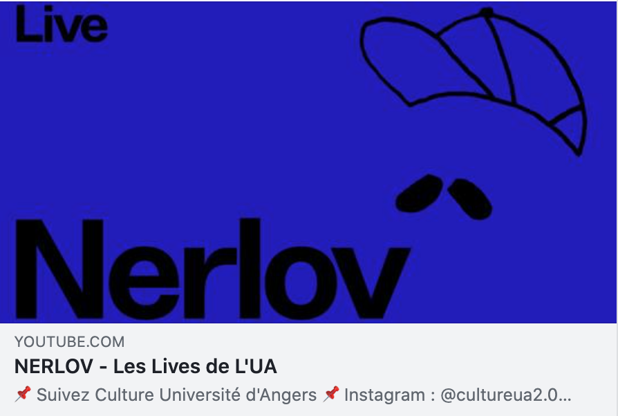 lechabada's tweet photo. Le premier live de @UnivAngers tourné au Qu4tre vient de sortir. 30 minutes de concert et interview avec #Nerlov - artiste de l'équipe espoir du Chabada. https://t.co/VEPZXEvXmg #CultureAngers @OgustMusic @LiglOo_ https://t.co/D2qgKEQscJ