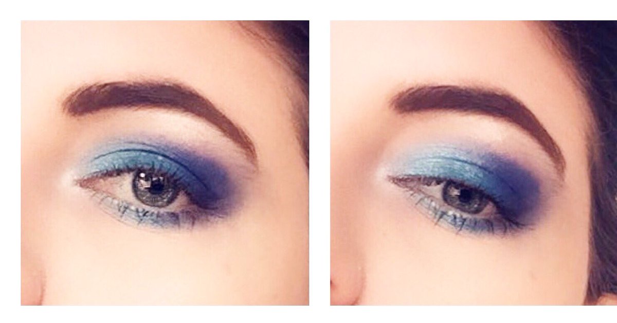MakeupShula's tweet photo. Played around with my @jamescharles palette today! 💙🧡 https://t.co/hHF0jH01wC