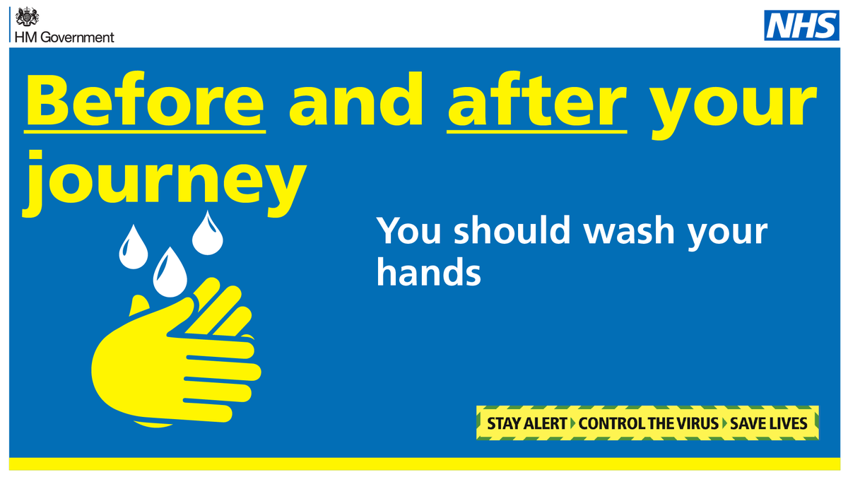 Don’t forget to wash your hands for 20 seconds with soap and water, before and after all journeys. 

Find out more 👉 bit.ly/Travel_Safely #TravelSafely #StayAlert