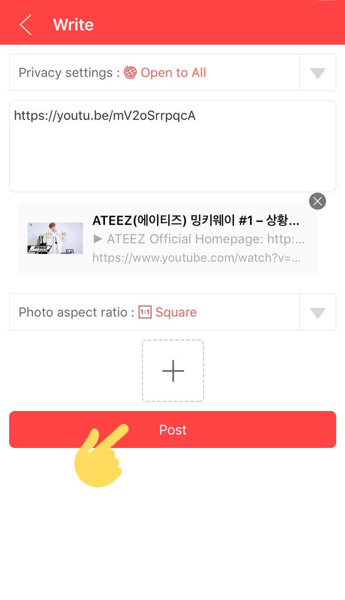 (Ever Hearts)Post Reward• Upload high quality images (600px or more in 1:1 ratio = 100 per day• Upload video (Youtube, Vlive, Naver) URLs = 100 per day• Additional hearts rewarded when you upload image or URL in Hot Time (8pm ~ 11:30 pm KST) per day