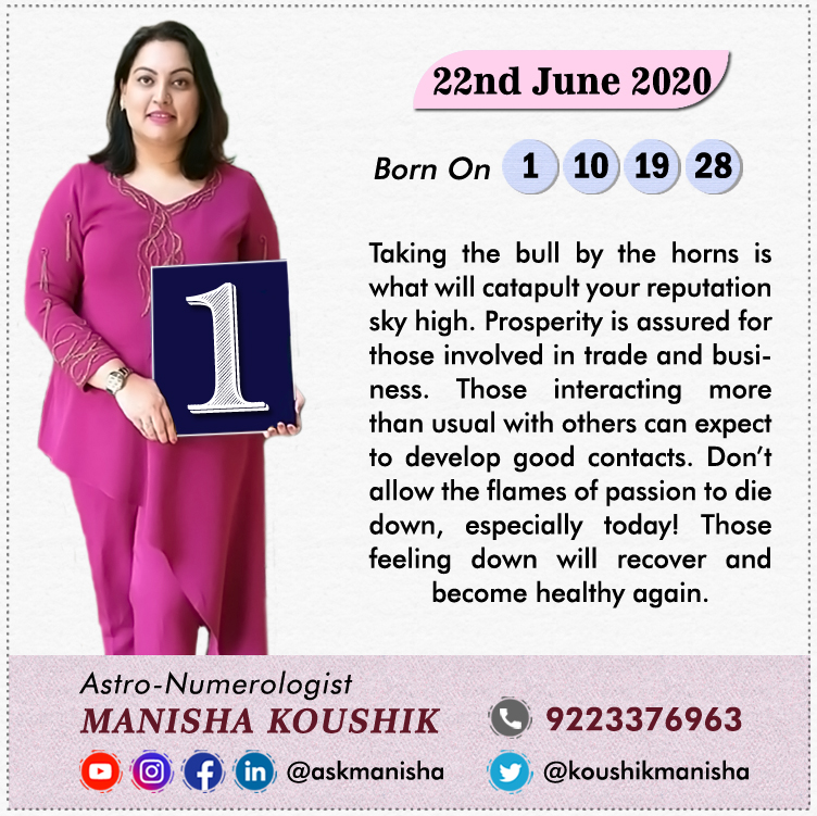 KoushikManisha's tweet photo. Know your Numerology Forecast for 22nd June 2020 as per Birth Date - Life Path Number Predictions by Astrologer Manisha Koushik ☺️

#numerologyreading #numerologylife #numerologia #numerology1 #numerology2 #numerology3 https://t.co/EtYQsH2QXJ