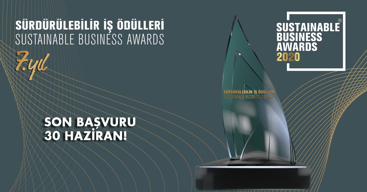 Sürdürülebilir İş Ödülleri 2020 başvuruları için geri sayım başladı. Son başvuru tarihi 30 Haziran! 

Başvuru için surdurulebilirisodulleri.com/?utm_source=so…

#surdurulebilirlikakademisi #surdurulebilirisodulleri #sdgs #sustainablebusinessawards #isodulleri