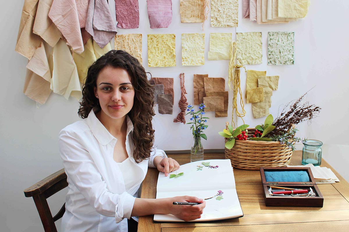 Lovely to have news of our 2020 #RobinDay #LucienneDay <a href="/RCA/">Royal College of Art</a> #prizewinner Hannah Elisabeth Jones! Under lockdown she is working from home in North Wales, where she is continuing to forage local plants for dyeing. Check out: instagram.com/p/CBJSyTrBg66/
