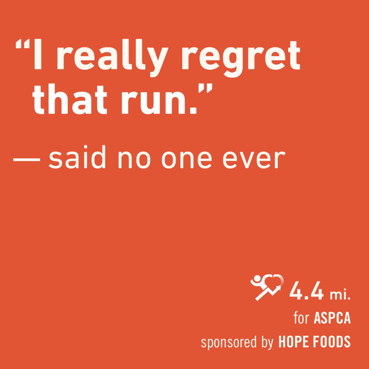 ColeBensinger's tweet photo. 4.4 @CharityMiles for @TeamASPCA. Thx @HopeHummus for sponsoring me! #SpreadHope #4amclub #teamnocandyasses #runAlabama #runalways https://t.co/e5GWdccTag