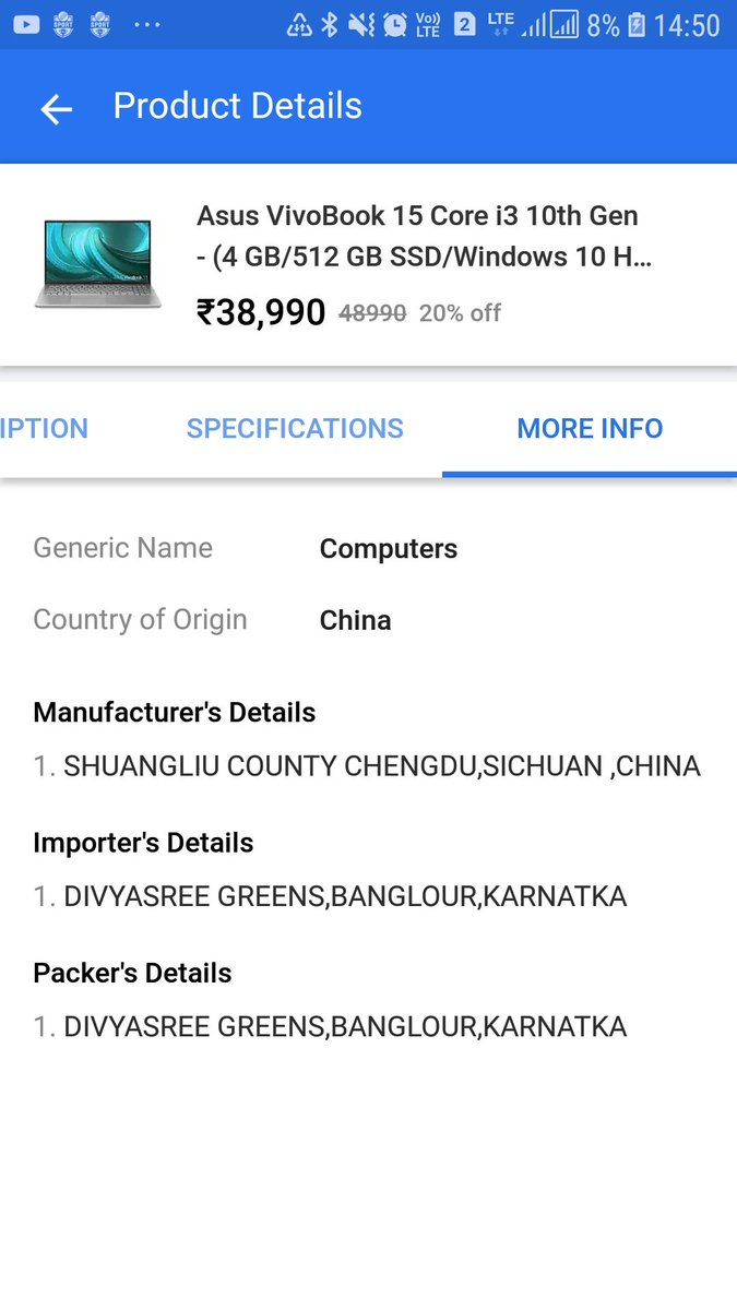 jitendra82272's tweet photo. @Flipkart I need to buy a laptop through your portal either Asus or Acer but before that can you please explain me how China is origin of Asus and Acer as I find its origin is tiwan. @Acer @ASUS . https://t.co/xUzjEGuwDZ