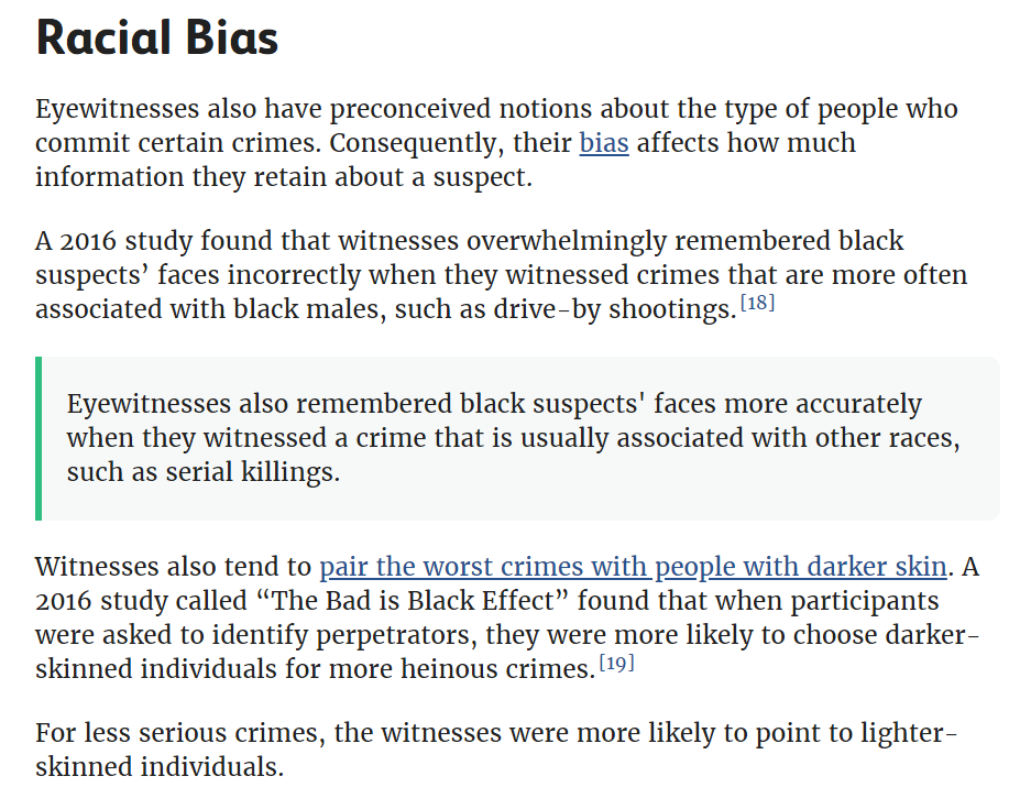 PROBLEM COURT Mistaken eyewitness testimony is leading cause of wrongful convictions. Expert testimony; better identification procedures; jury instructions; corroborating evidence. Seethis video:  https://www.ted.com/talks/elizabeth_loftus_how_reliable_is_your_memory?language=en and seethis video  https://www.dailymotion.com/video/xq1p3e 