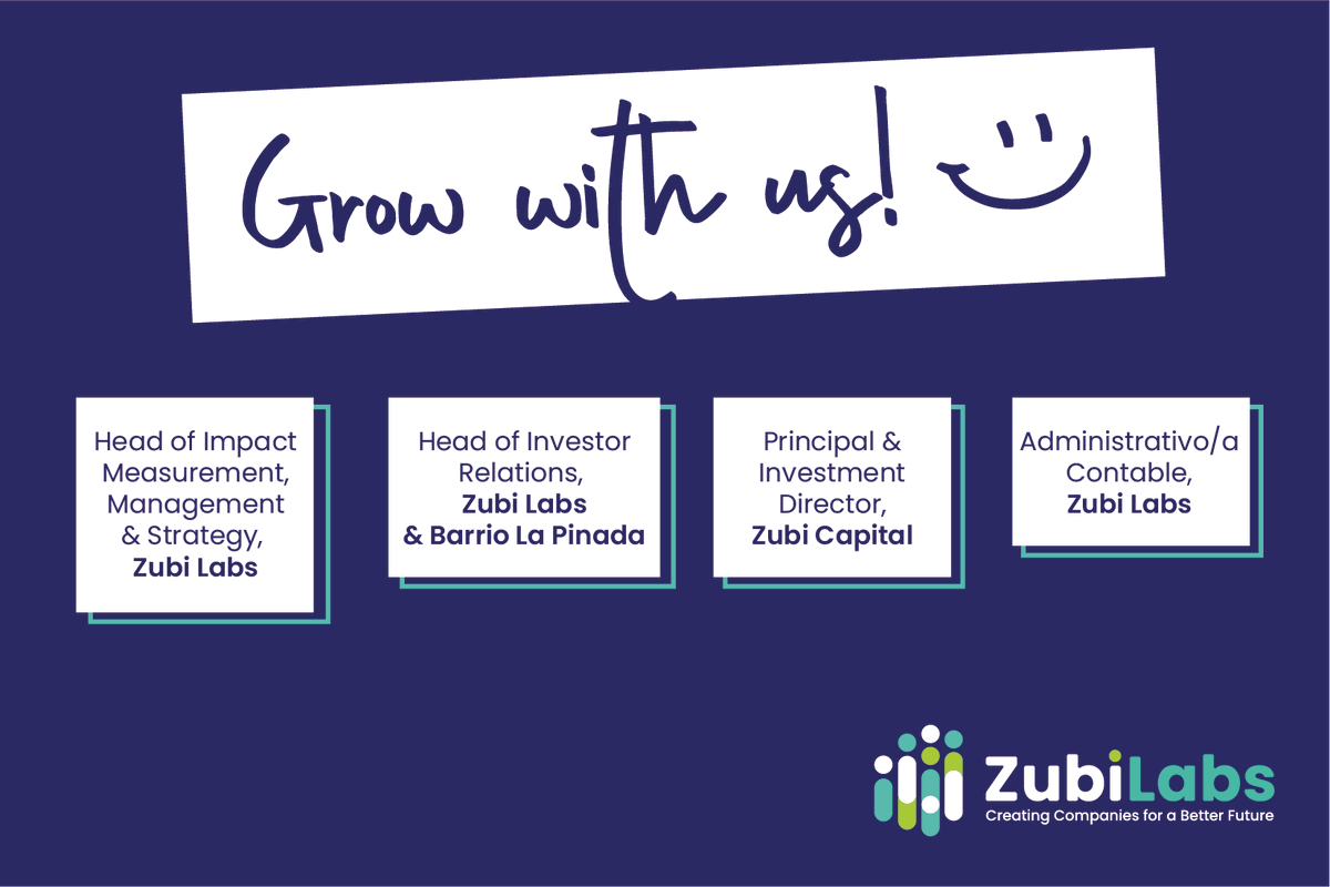 EmmaBerSab's tweet photo. And we're hiring again! New Job Position at @ZubiLabs : Head of Impact Measurement, Management &amp; Strategy!

Check out our current exciting career opportunities below! 
Have a nice weekend! 

https://t.co/HP211GHGNK

#socialimpact #impactmeasurement #growwithzubilabs https://t.co/C6nCxC6MJc