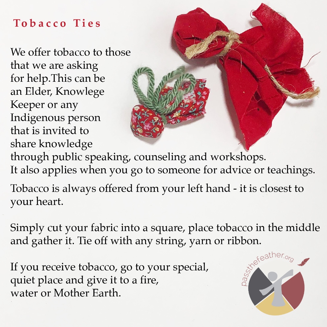 tobacco offering indigenous Good morning. Tobacco ties are important now, then and always. This goes  for every Indigenous Turtle Island nation. Tomorrow I'll send you another  Tobacco teaching. XO Happy Friday
