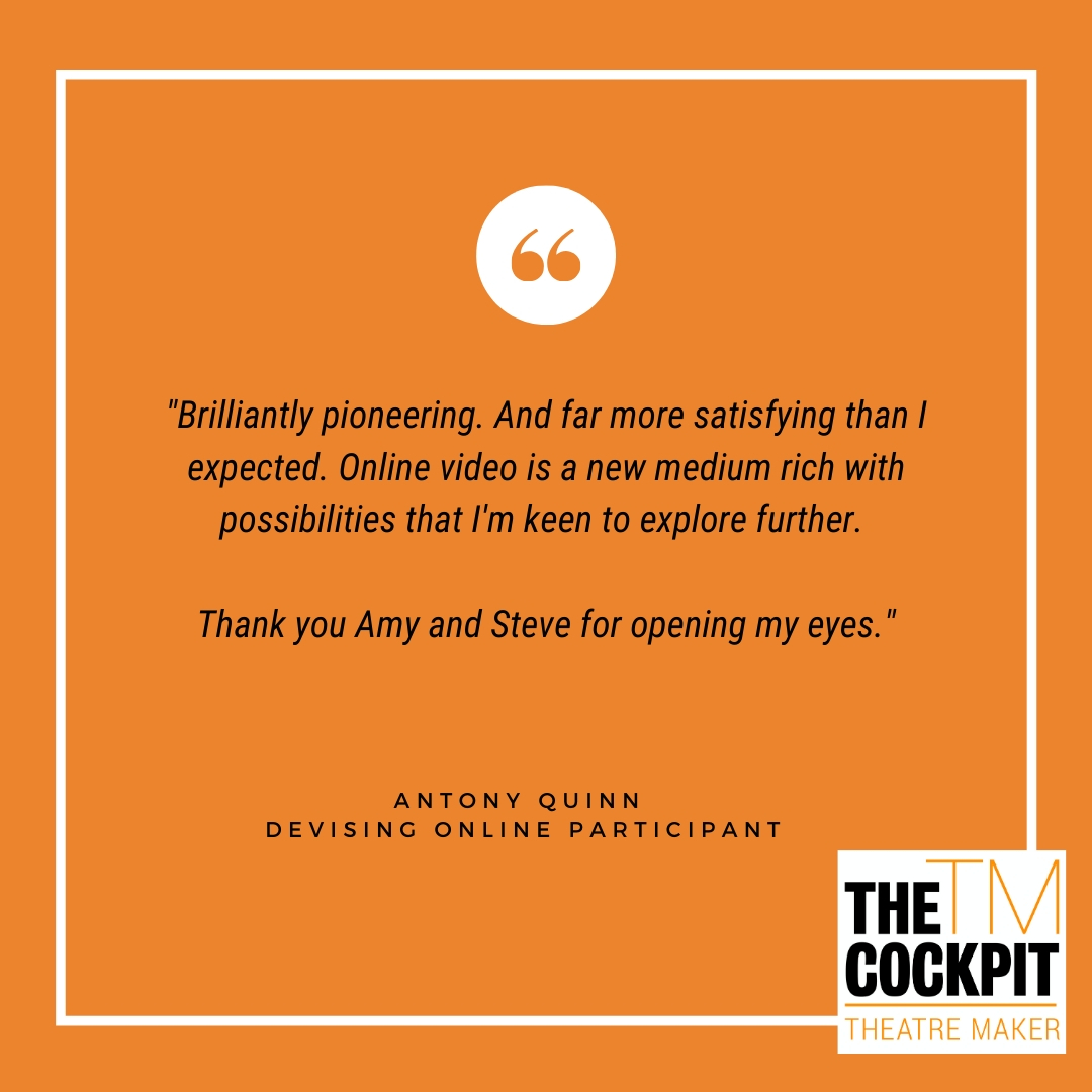cockpittheatre's tweet photo. DEVISING ONLINE is back! Starts 11 July!
3 sessions to devise a new piece of theatre.
Rehearse it, tech it, then perform it at our online scratch night! Brilliant!
https://t.co/xO1rjnYPY9
#theatremaker #devise #actorslife #online #lockdown #lockdownclass #theatre #theatreonline https://t.co/ZQnu6Z40uN