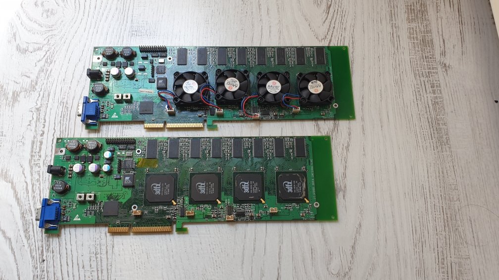  #3dfx Voodoo5 6000 - Later one week rest- this card drove my crazy - I come back at work and finally I fixed it. Perfect function at 8xFSAA.  One the most complicated 6000s repairs I have had ever, false contacts complicated the repair a lot. 'Long live the 3Dfx Queen' 