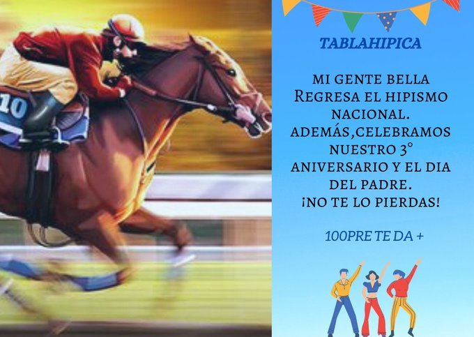 LaLupaDelDinero's tweet photo. #Publicidad #GRUPOTUBULULU @TUBULULU8866 
Nos complace en informales que TABLAHIPICA esta de regreso, ahora con nuevos dividendos, potes y premios especiales ¡NO TE LO PUEDES PERDER!. #Celebremos el Día del Padre y nuestro 3° Aniversario.  
Tablahipica 100pre te da + @tablahipica https://t.co/98E0xWn6Dn