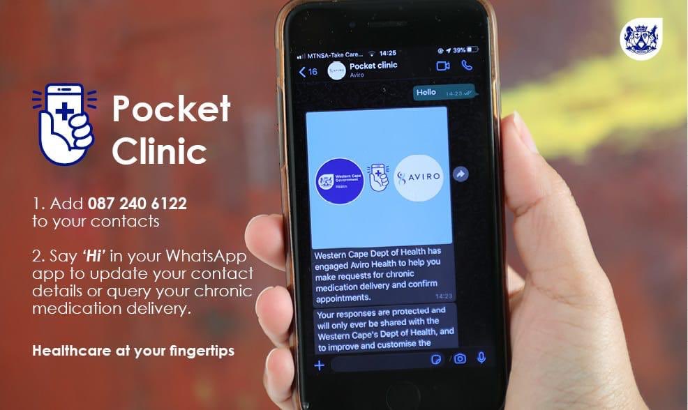 RiaadMoosa's tweet photo. Sign up for your chronic medication delivery in the Western Cape. 
@AviroHealth helps Western Cape Dpt of Health in COVID-19 response #digitalhealth #mhealth #NCDs #COVID19 #WCDH @healthza https://t.co/hqMv7KwIQD