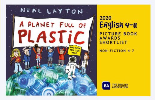 LaytonNeal's tweet photo. So happy to announce that #planetfullofplastic has been shortlisted for @EnglishAssoc 4-11 picture book award. Such a lovely selection of books too!
https://t.co/CQqcWlEYh4
@wrenandrookbook @Arenatweet https://t.co/hZzOAXQDh9