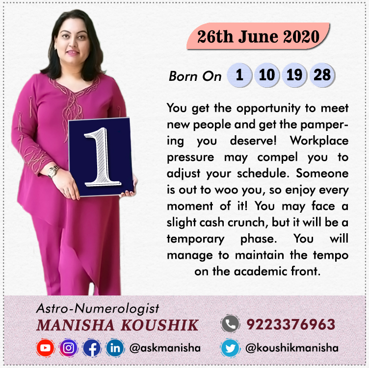 KoushikManisha's tweet photo. Know your Numerology Forecast for 26th June 2020 as per Birth Date - Life Path Number Predictions by Astrologer Manisha Koushik ☺️

#numerologyreading #numerologylife #numerologia #numerology1 #numerology2 #numerology3 https://t.co/0HJpE03toX