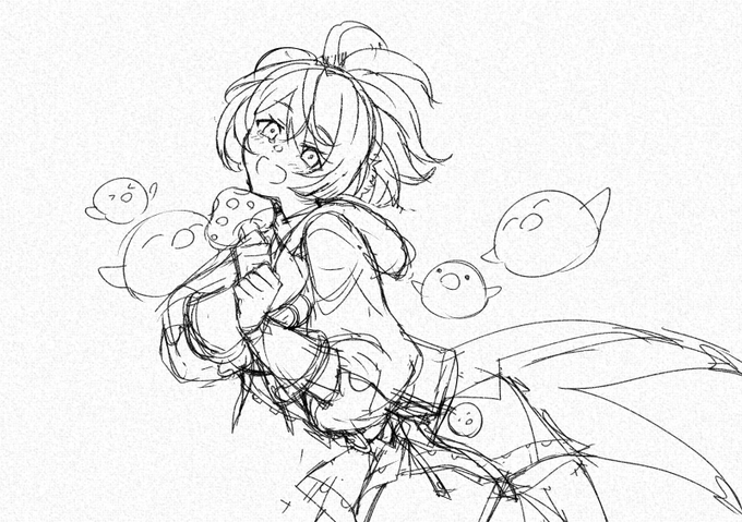 Bシャックス下書き+線画 