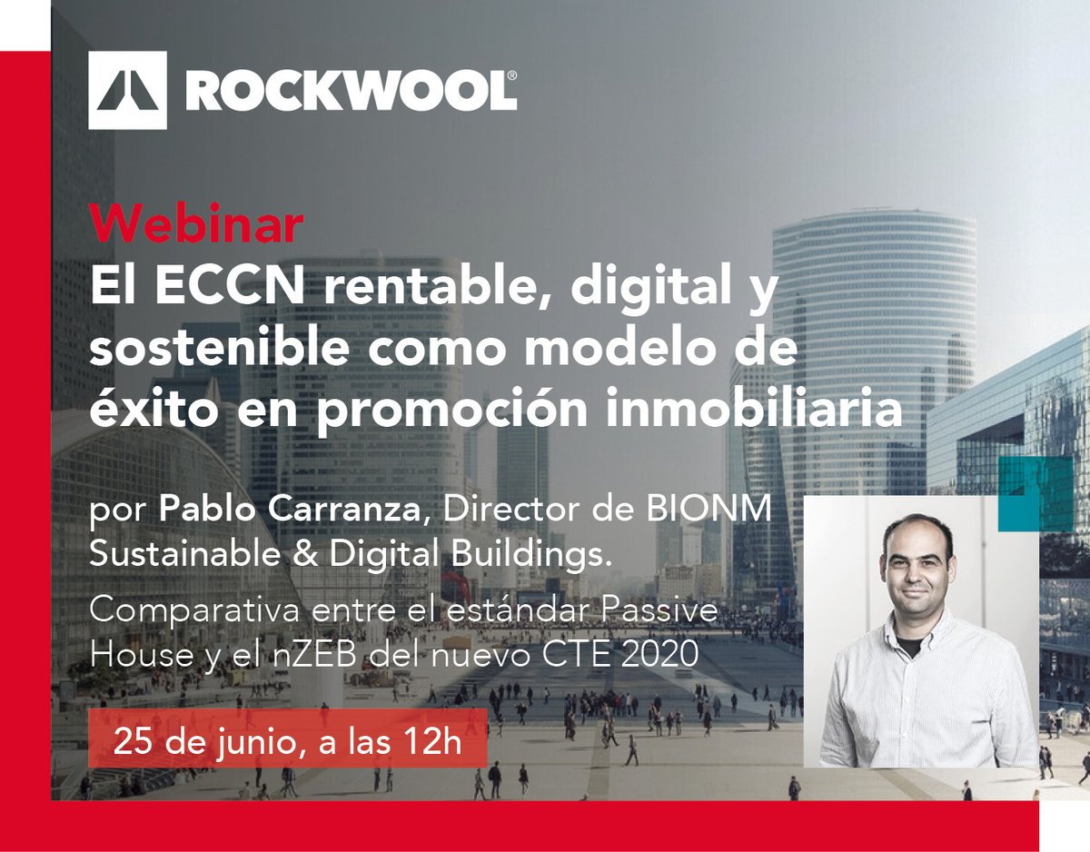No te pierdas 📅el jueves 25/06 a las 12h, el #webinar "El #ECCN rentable, digital y #sostenible como modelo de éxito en promoción inmobiliaria" impartido por Pablo Carranza, de <a href="/_BIONM/">BIONM. Sustainable & digital Buildings</a>, organizado por <a href="/ROCKWOOL_ES/">ROCKWOOL Peninsular</a> y <a href="/ASPRIMAdrid/">ASPRIMA</a>

Inscríbete
👇👇👇
rockwool.es/aprende-con-ro…