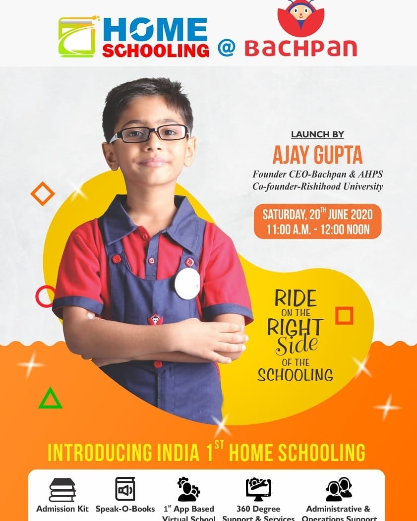 ahpsofficial's tweet photo. Introducing Homeschooling@BACHPAN. India's first homeschooling concept with talking pen, Virtual Classes, E-books &amp; celebrity lectures &amp; interactive videos. Learning never stops...... #homeschooling #talkingpen #virtualclasses #AHPS #onlineclasses #education https://t.co/U4jwaYlTim