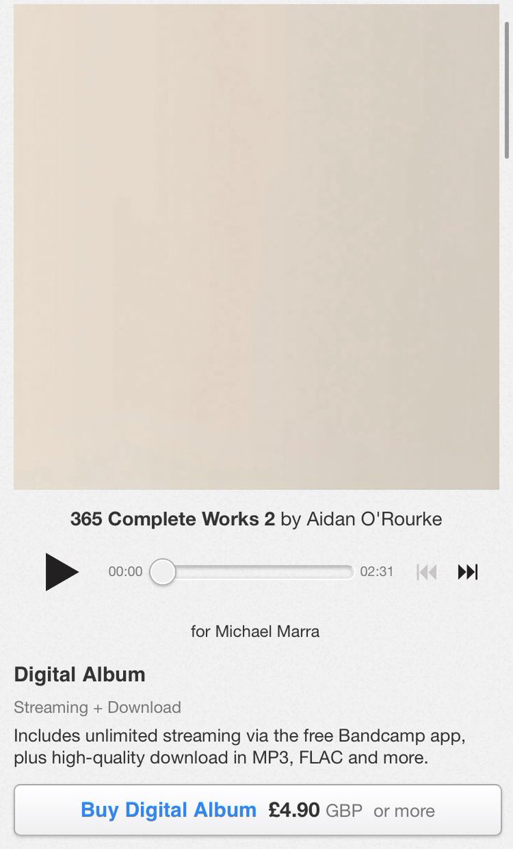 Let your ears take a long, warm bath with Aidan O’Rourke - 365 Complete Works 2. He’s been releasing a new song every single day this year 🤩. I’m working on a new album at the moment & this is blowing my mind!

Found it on @Bandcamp 

#NewMusicFriday @obanfiddle @TomRoseMusic